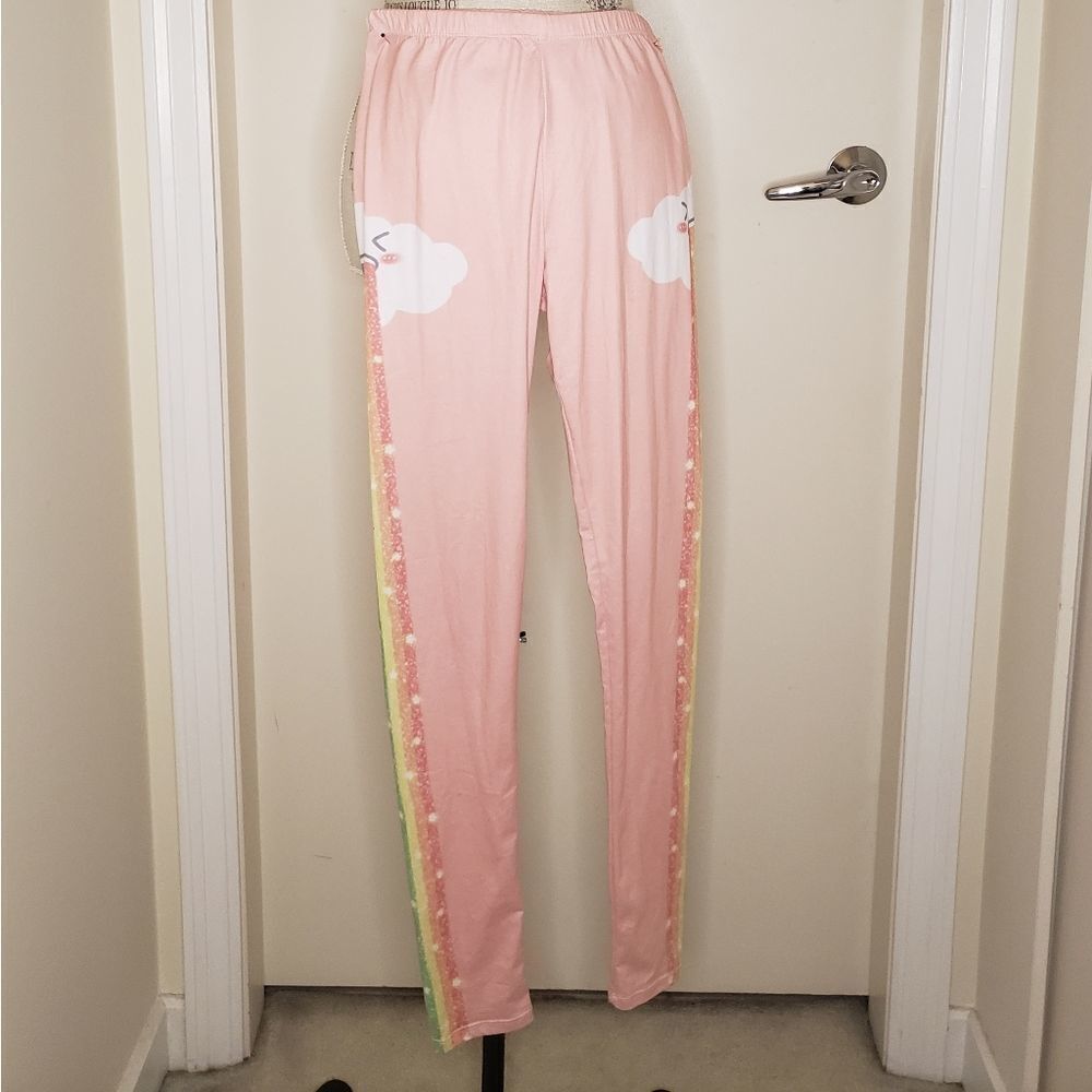 pink rainbow leggings